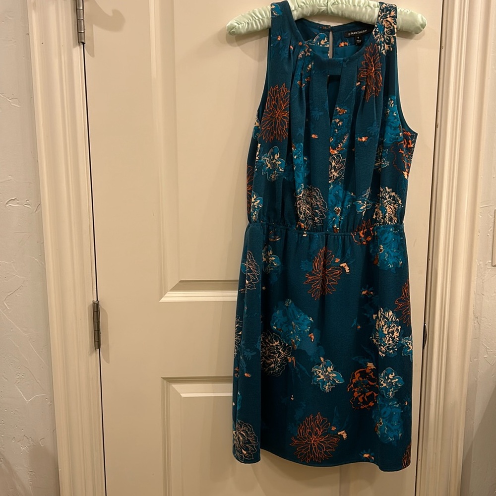 Floral Teal Sleeveless Dress